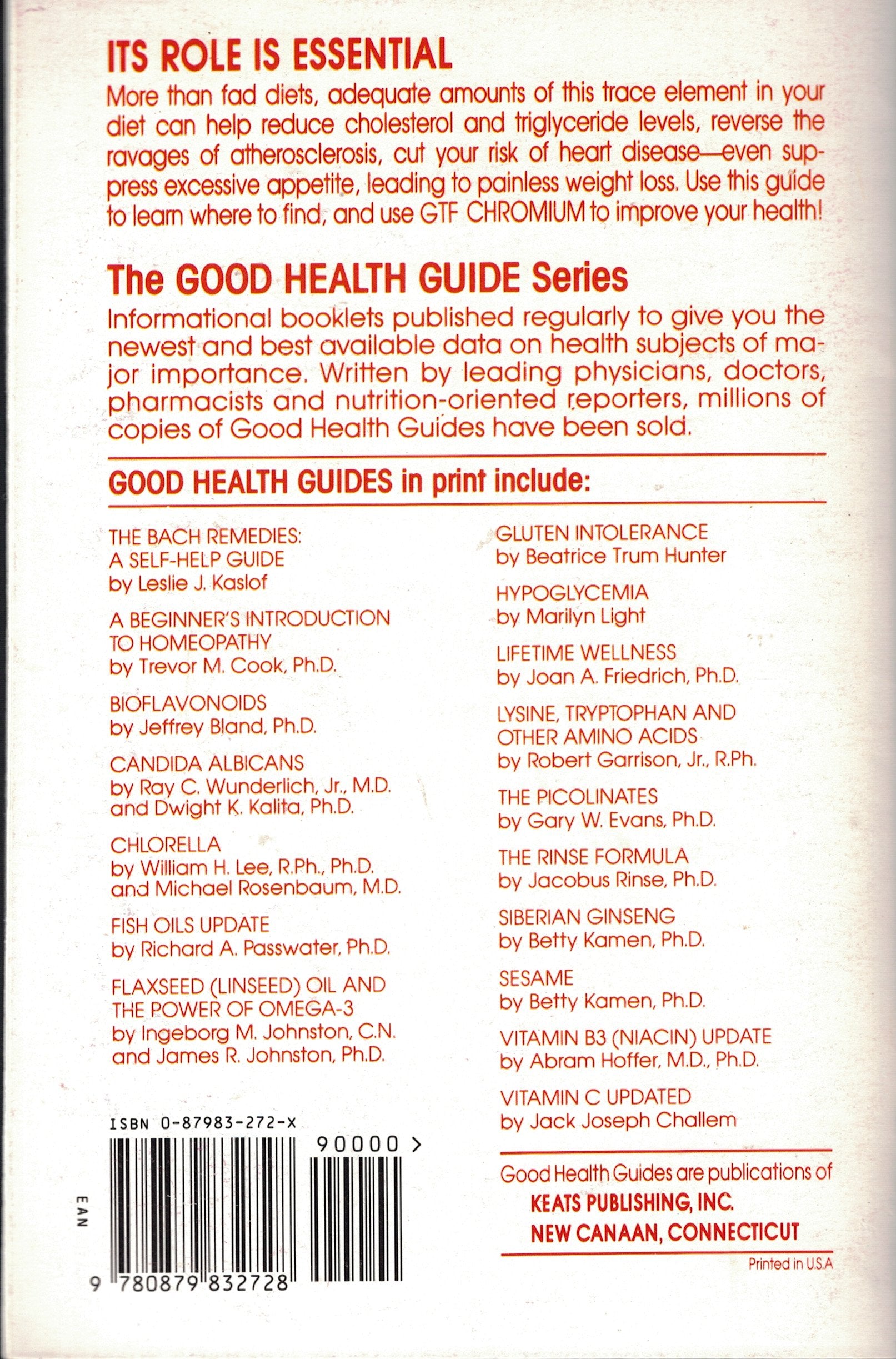 Gft Chromiom (Glucose Tolerance Factor) (Good Health Guide Series),Used