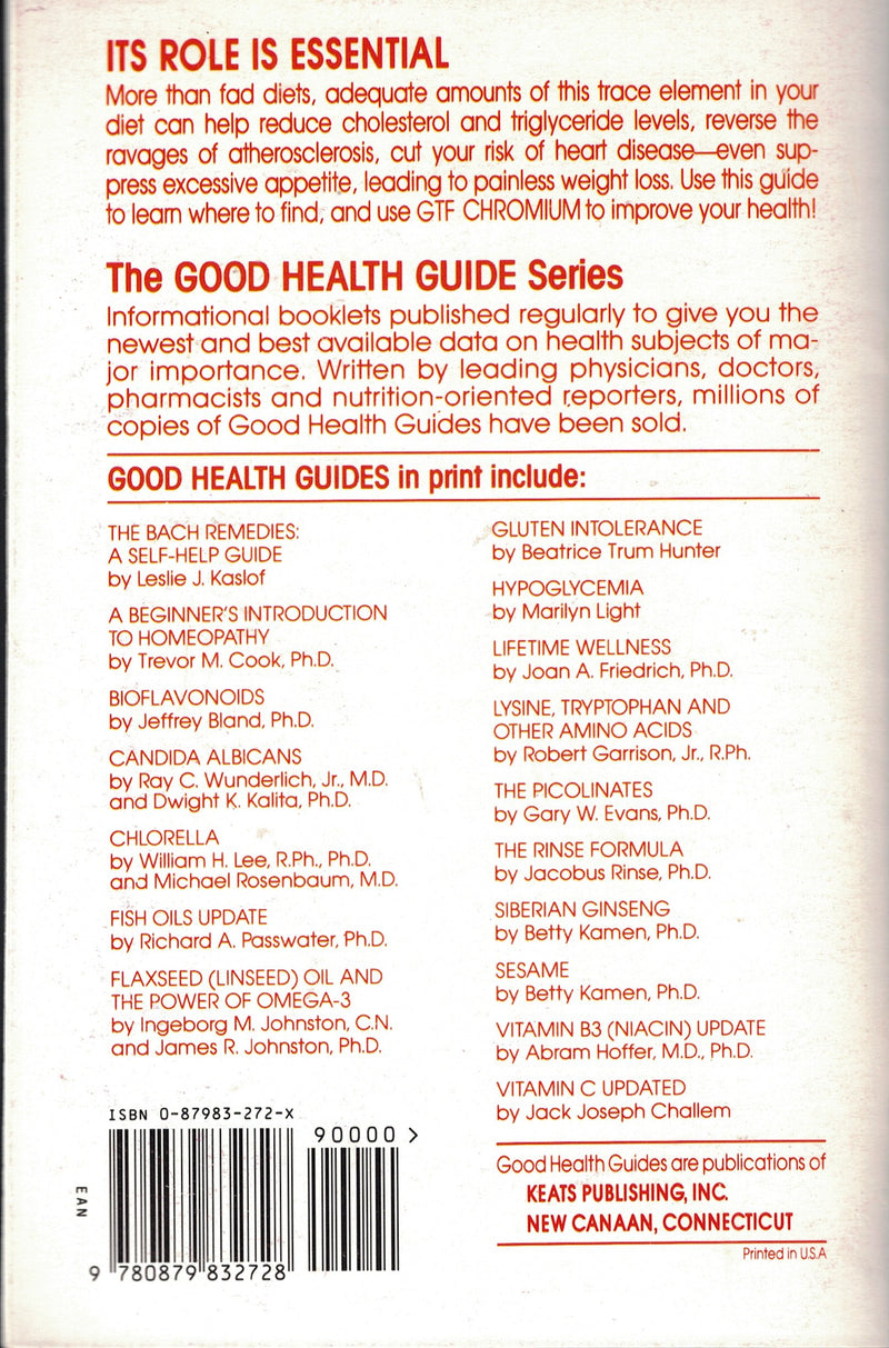 Gft Chromiom (Glucose Tolerance Factor) (Good Health Guide Series),Used