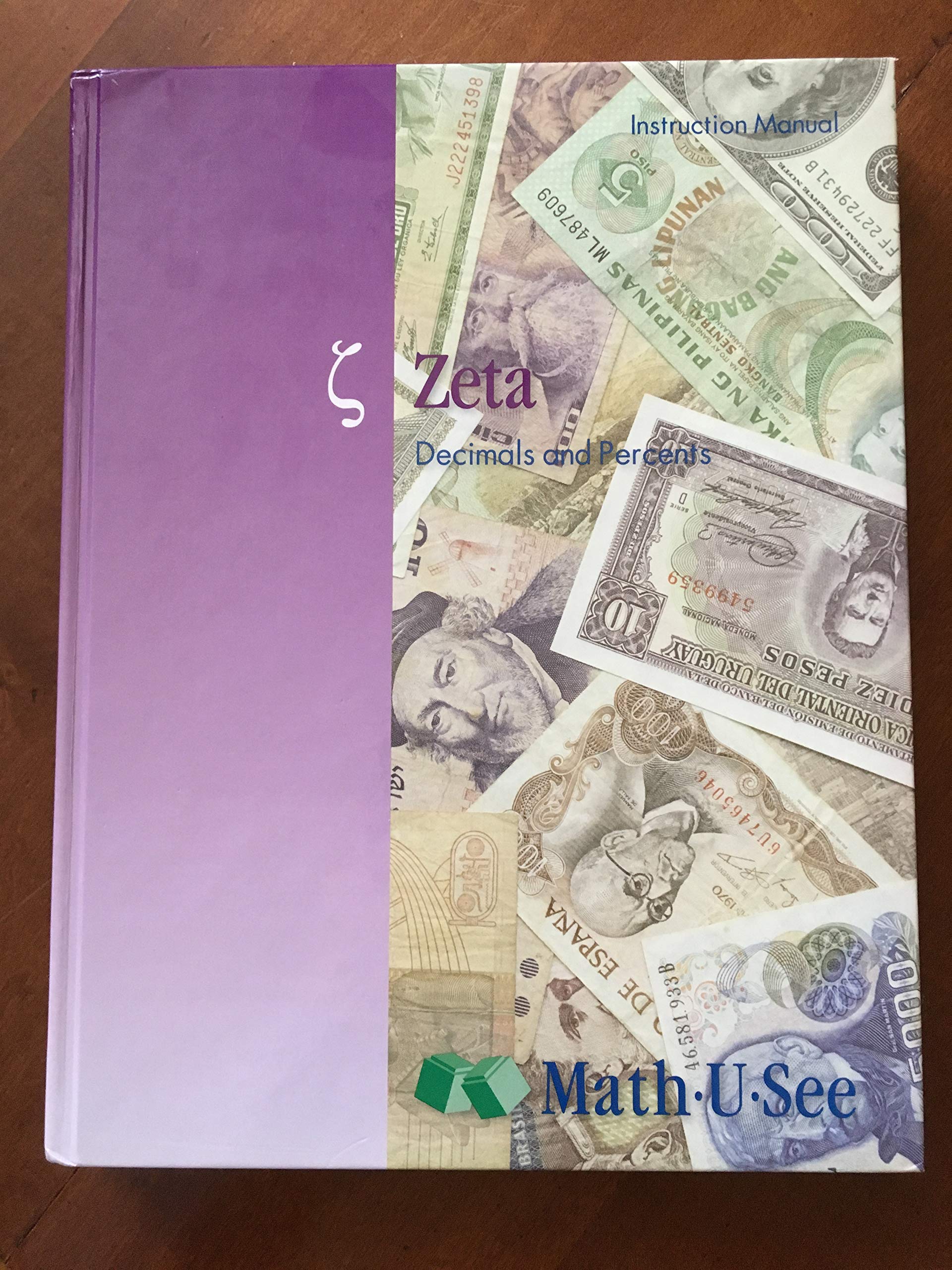 Zeta Decimals and Percents Instruction Manual MathUSee,Used
