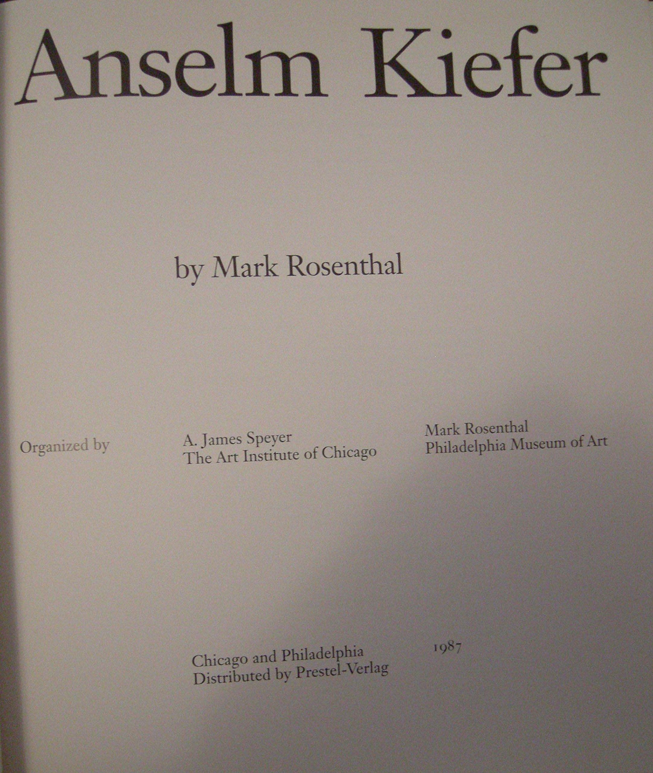 Anselm Kiefer (Trade edition),Used