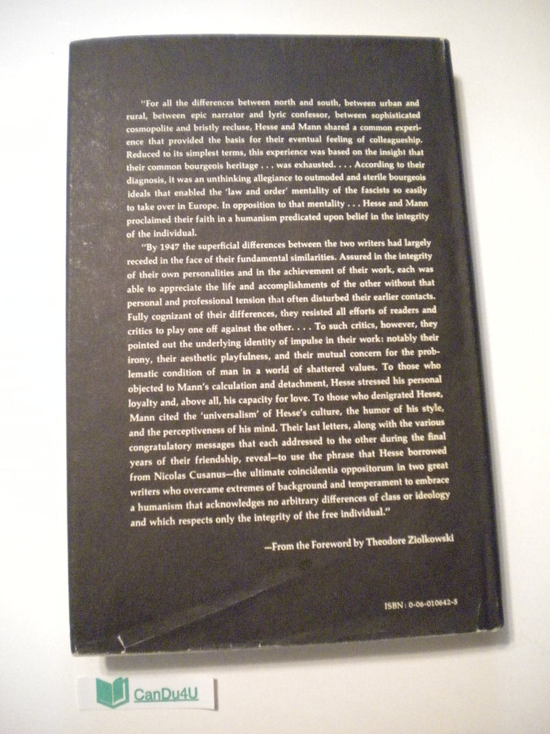 The Hessemann Letters The Correspondence Of Hermann Hesse And Thomas Mann 19101955,Used