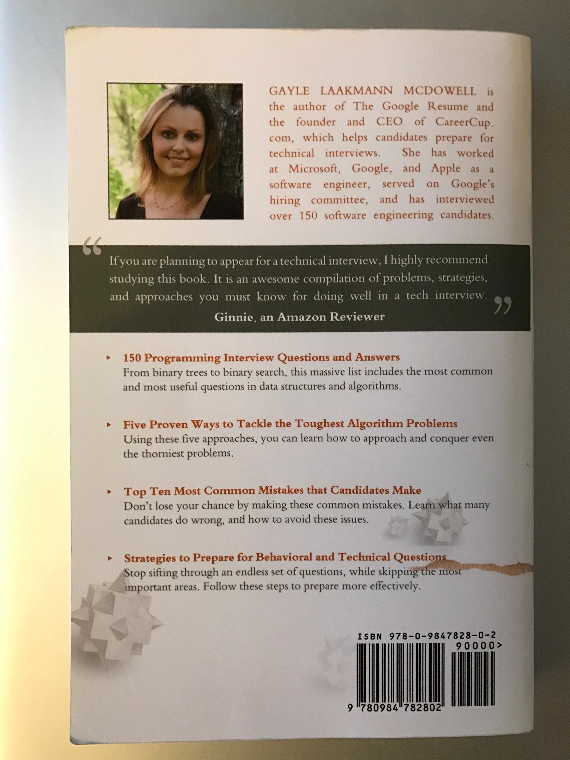 Cracking The Coding Interview: 150 Programming Questions And Solutions