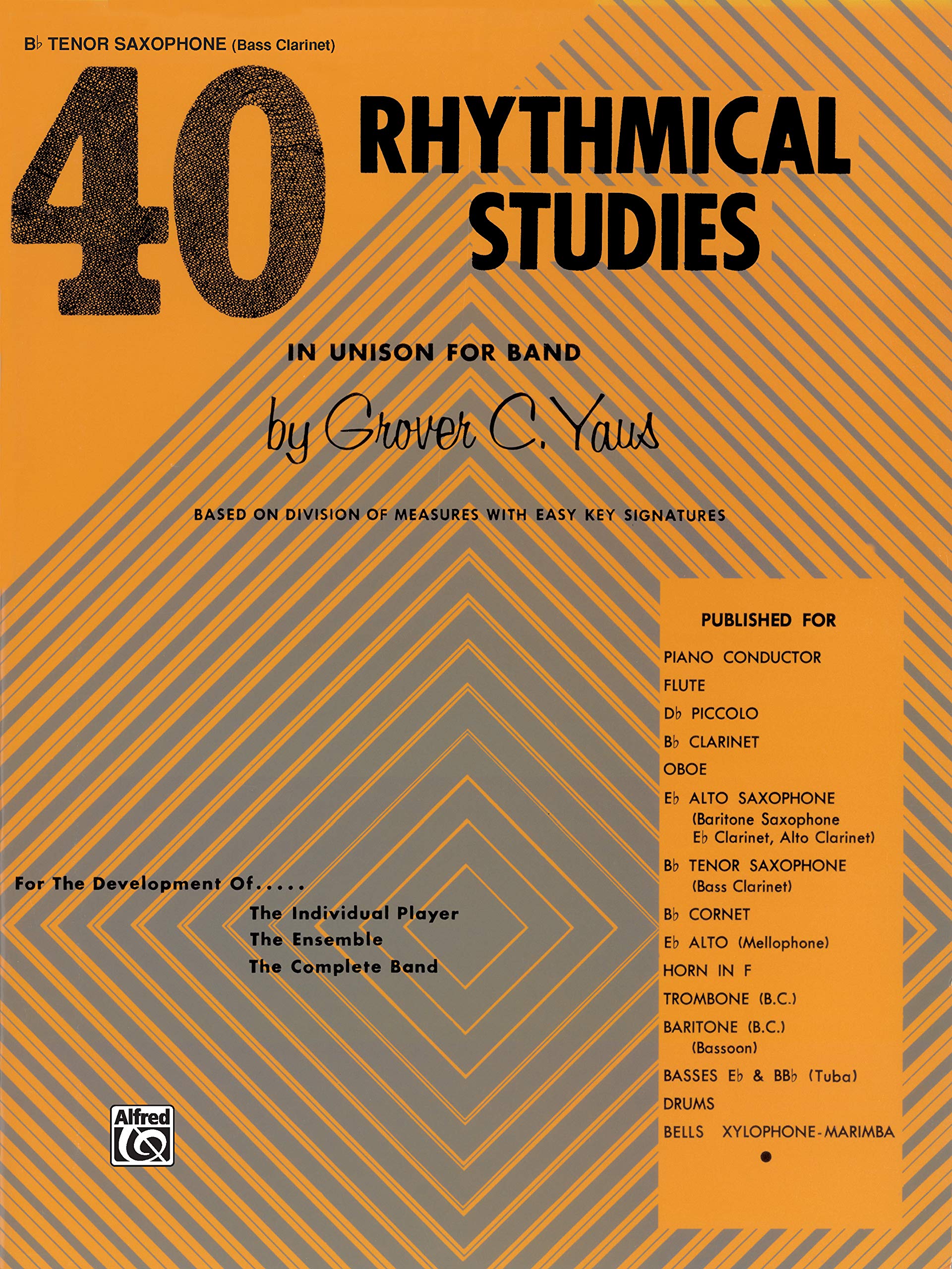 40 Rhythmical Studies: Bflat Tenor Saxophone,Used