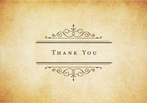 Vintage Parchment Thank You Cards (Stationery, Note Cards, Boxed Cards)