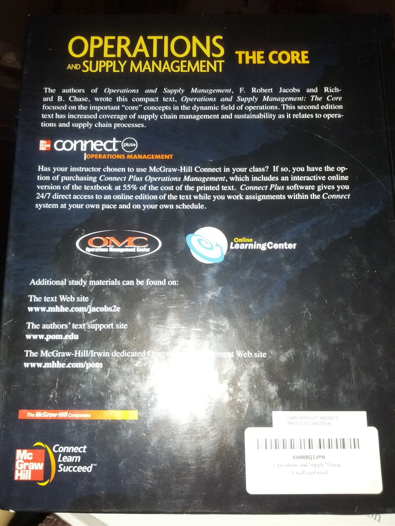 Operations And Supply Management: The Core (Operations And Decision Sciences),Used