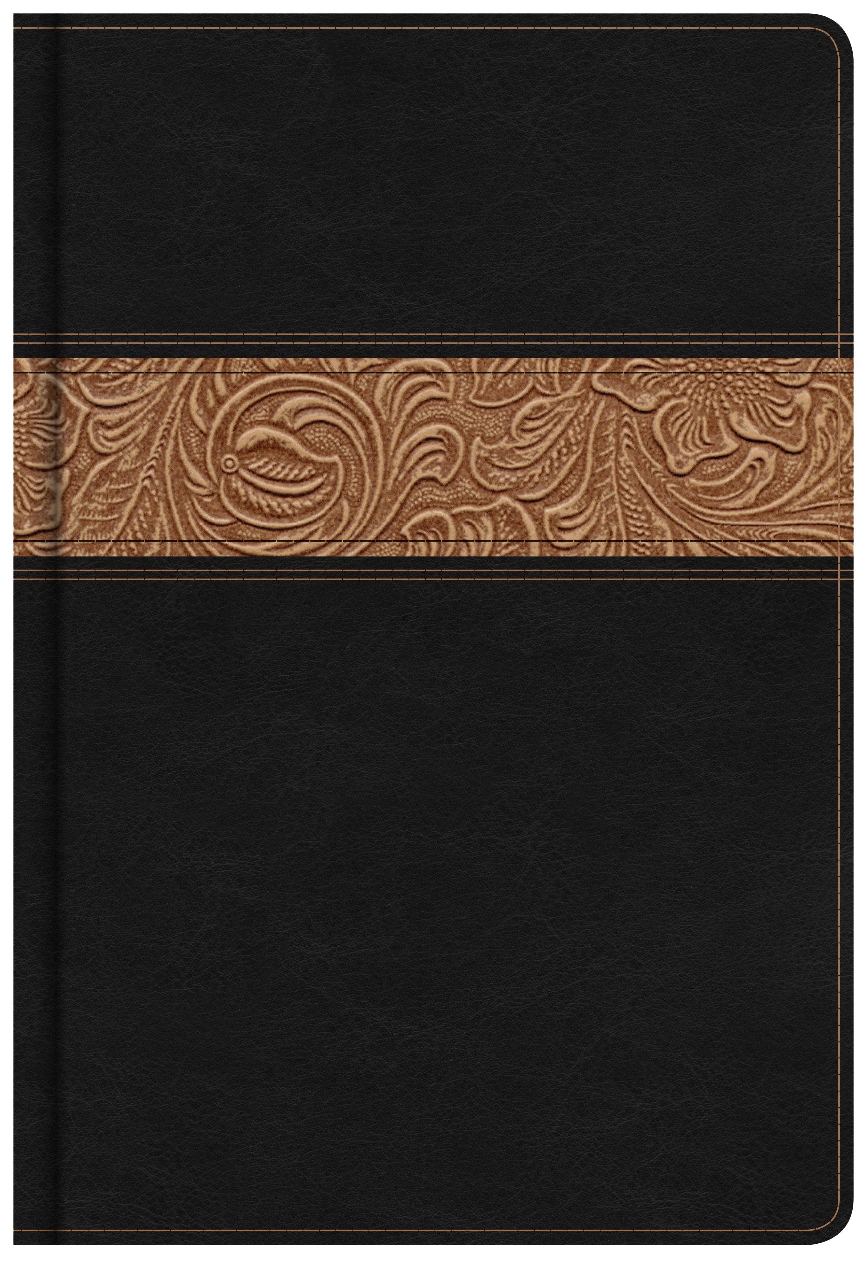 KJV Reader's Bible, Black/Brown Tooled LeatherTouch,Used