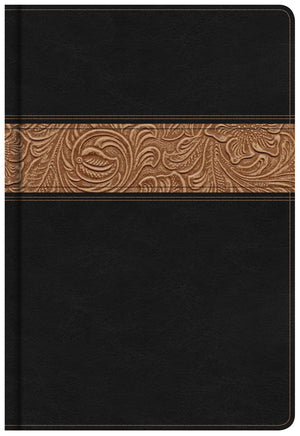 KJV Reader's Bible, Black/Brown Tooled LeatherTouch,Used
