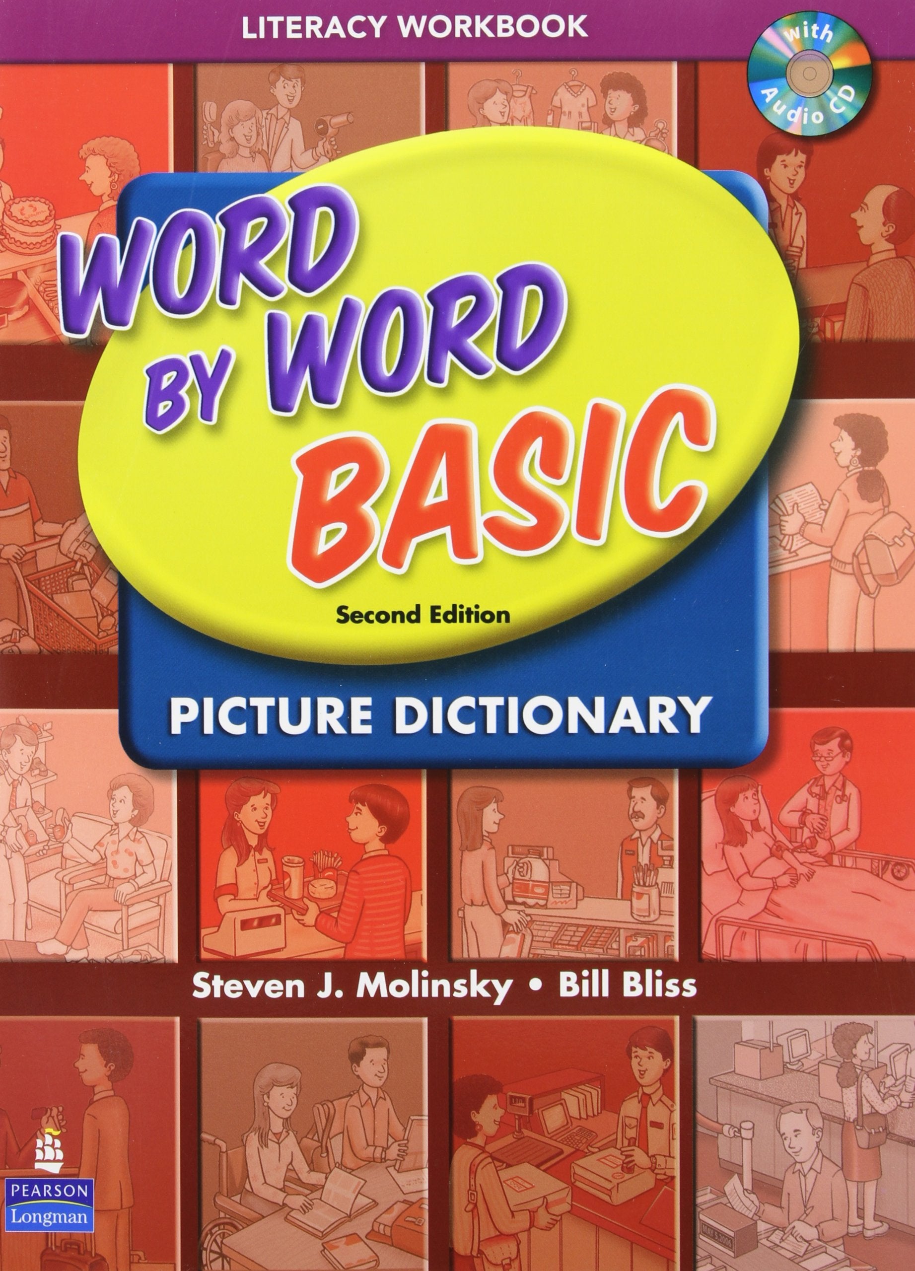 Word By Word Basic Picture Dictionary: Literacy Vocabulary Workbook (Book & CD,Used