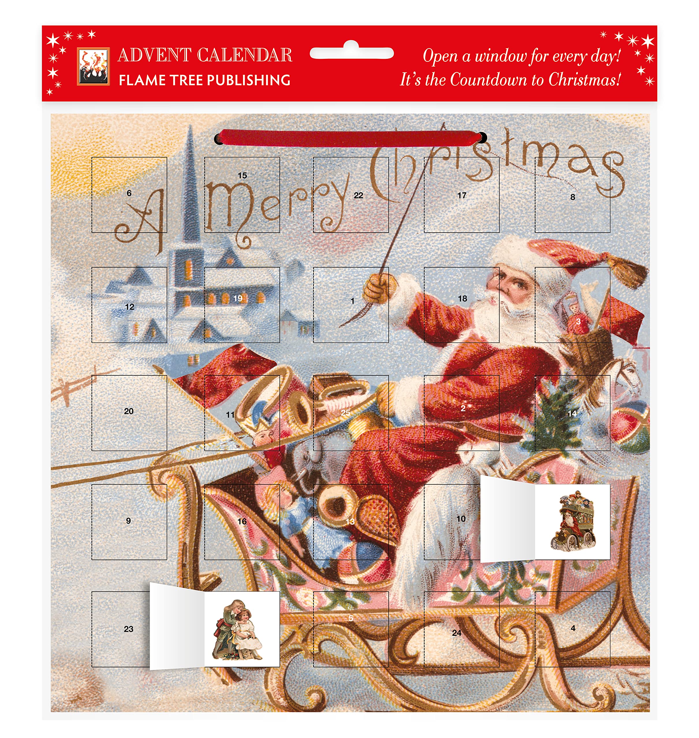 Santa's Sleigh advent calendar (with stickers),Used
