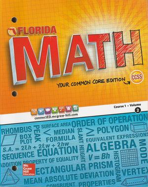 Florida Math Your Common Core Edition Course 1 Volume 2 CCSS,Used