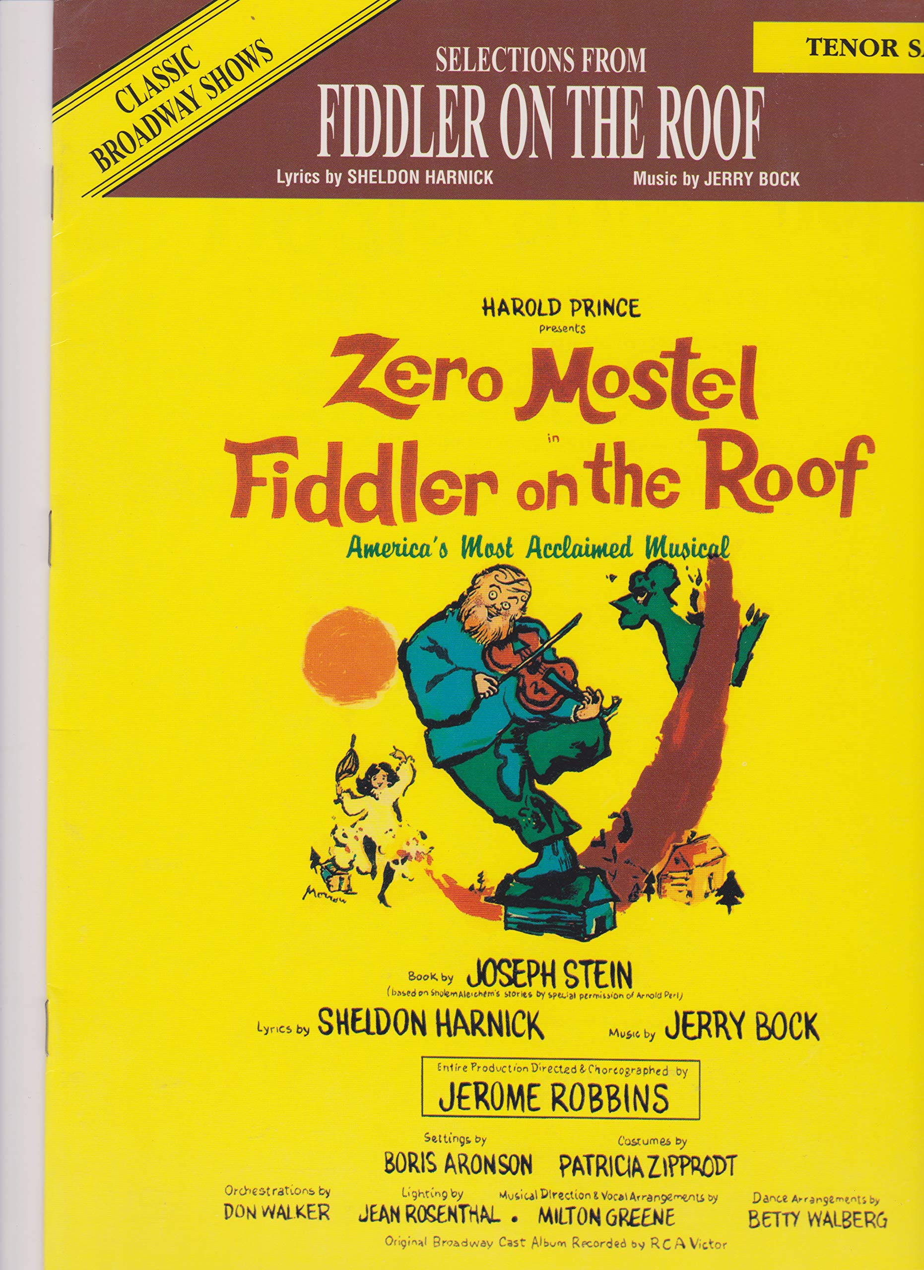 Selections From Fiddler on the Roof: Tenor Sax (Classic Broadway Shows),Used