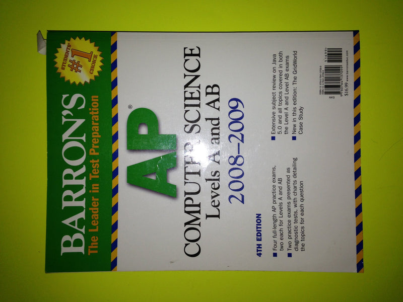Barron's AP Computer Science, Levels A and AB,Used