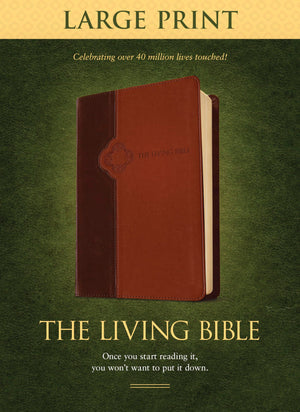 The Living Bible Large Print Edition, TuTone (LeatherLike, Brown/Tan),Used