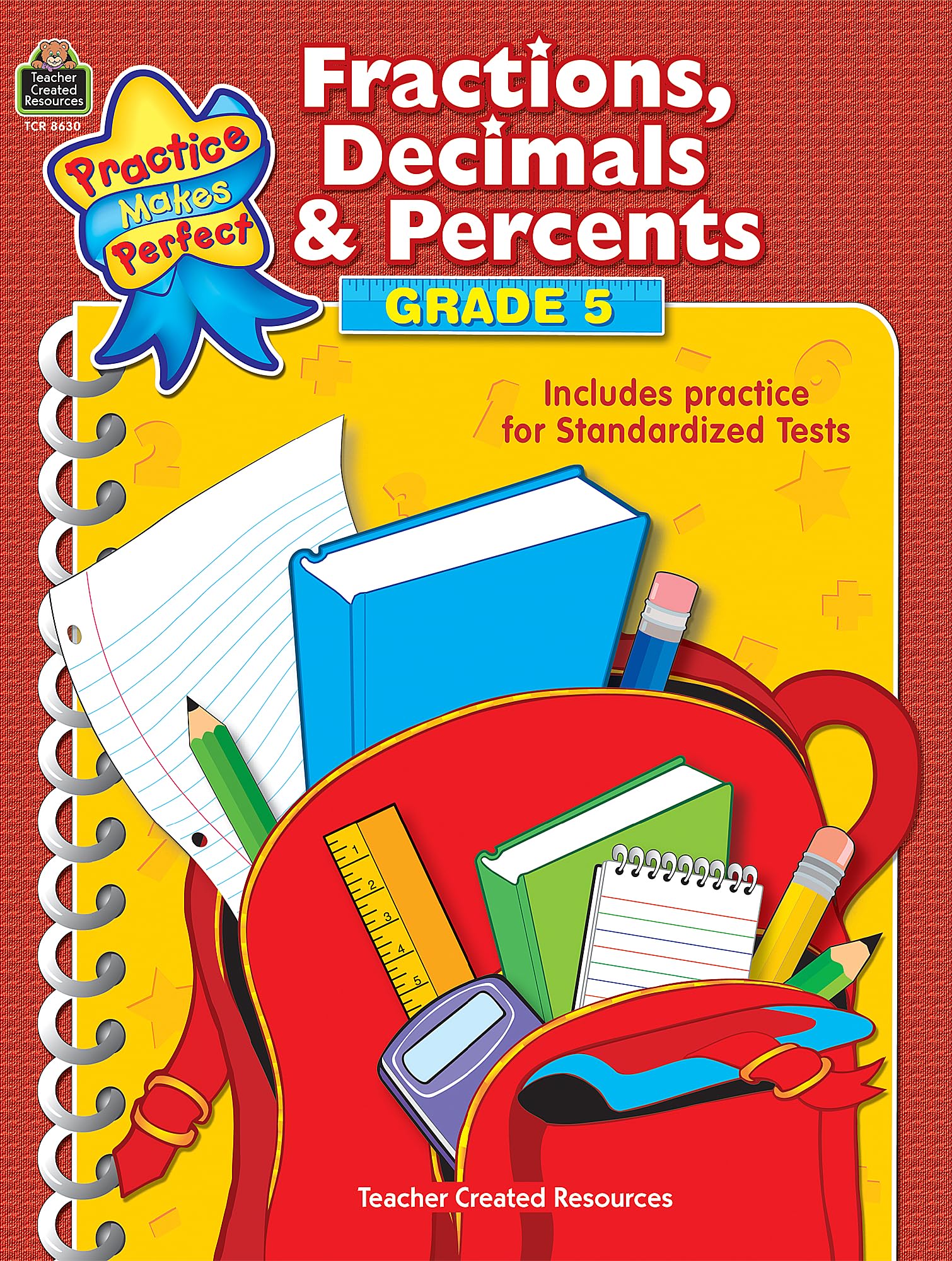 Fractions, Decimals & Percents Grade 5 (Practice Makes Perfect (Teacher Created Materials)),Used