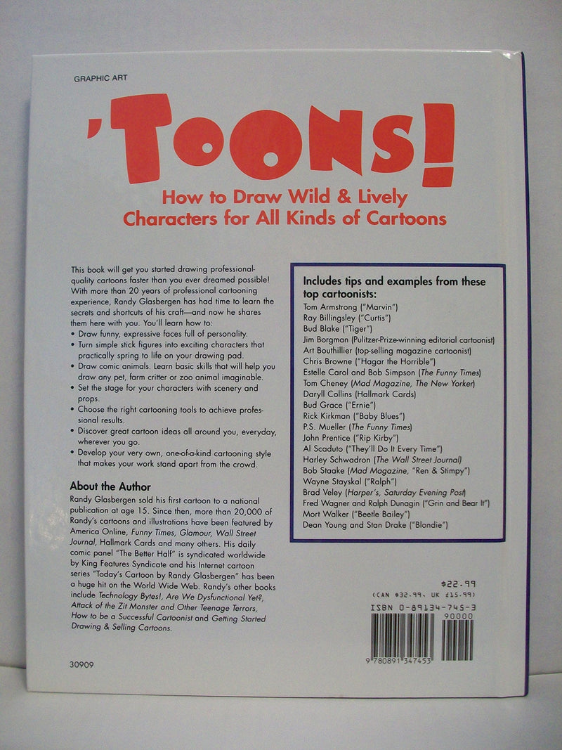 Toons!: How To Draw Wild & Lively Characters For All Kinds Of Cartoons,Used