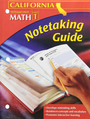 Math Notetaking Guide Course 1: McDougal Littell Middle School Math California (Mid Sch Math 08/10),Used
