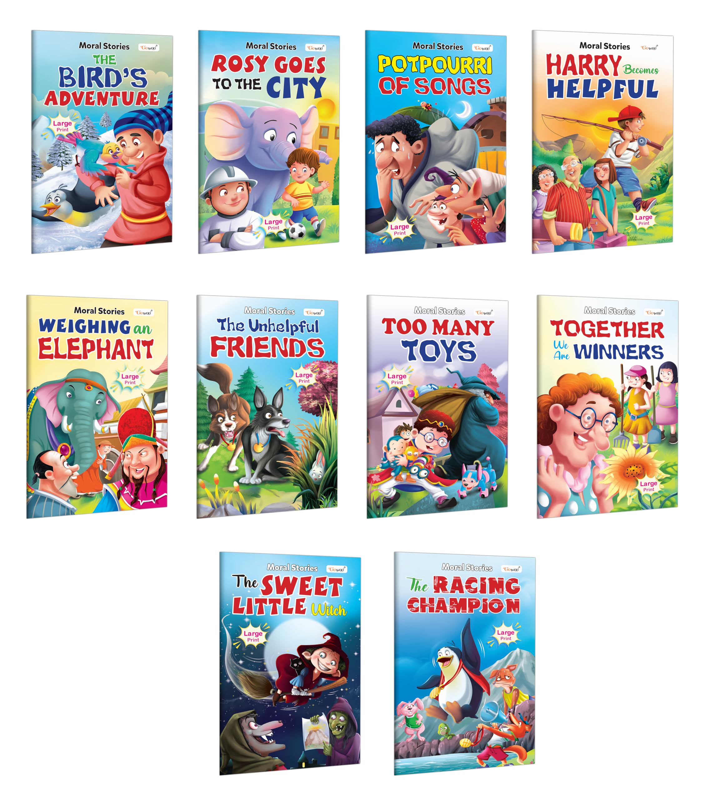 The BirdS Adventure, Rosy Goes To The City, Potpourri Of Songs And More - Moral Stories :- First Story Books For Preschool Learning, Kids Learning Story Book | Pack Of 10 Books