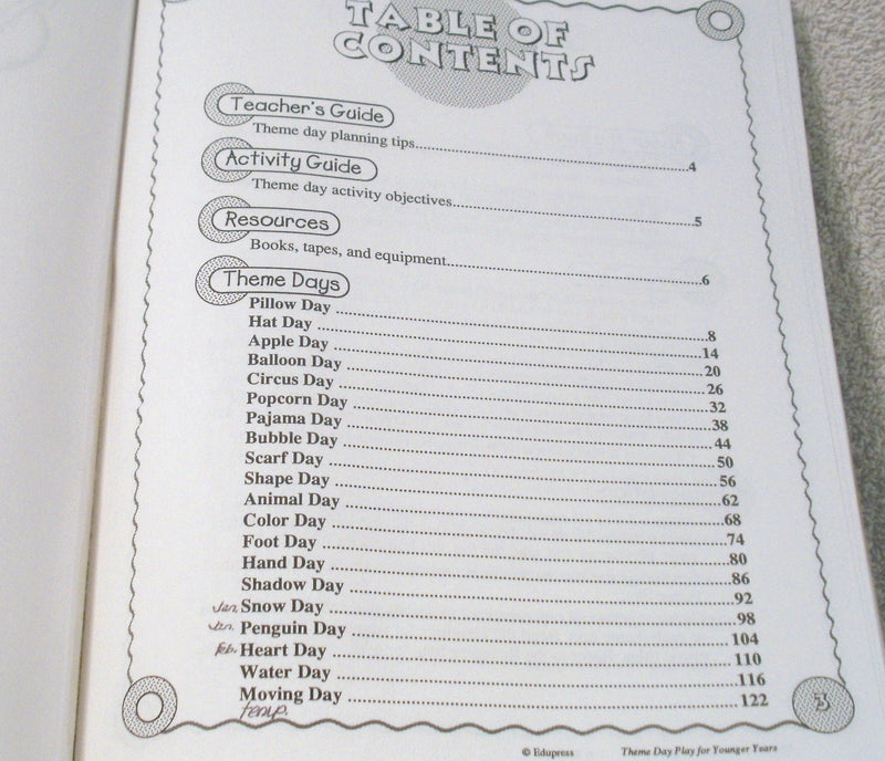 Theme Days for Younger Years Complete Plans for Learning Filled Days,Used