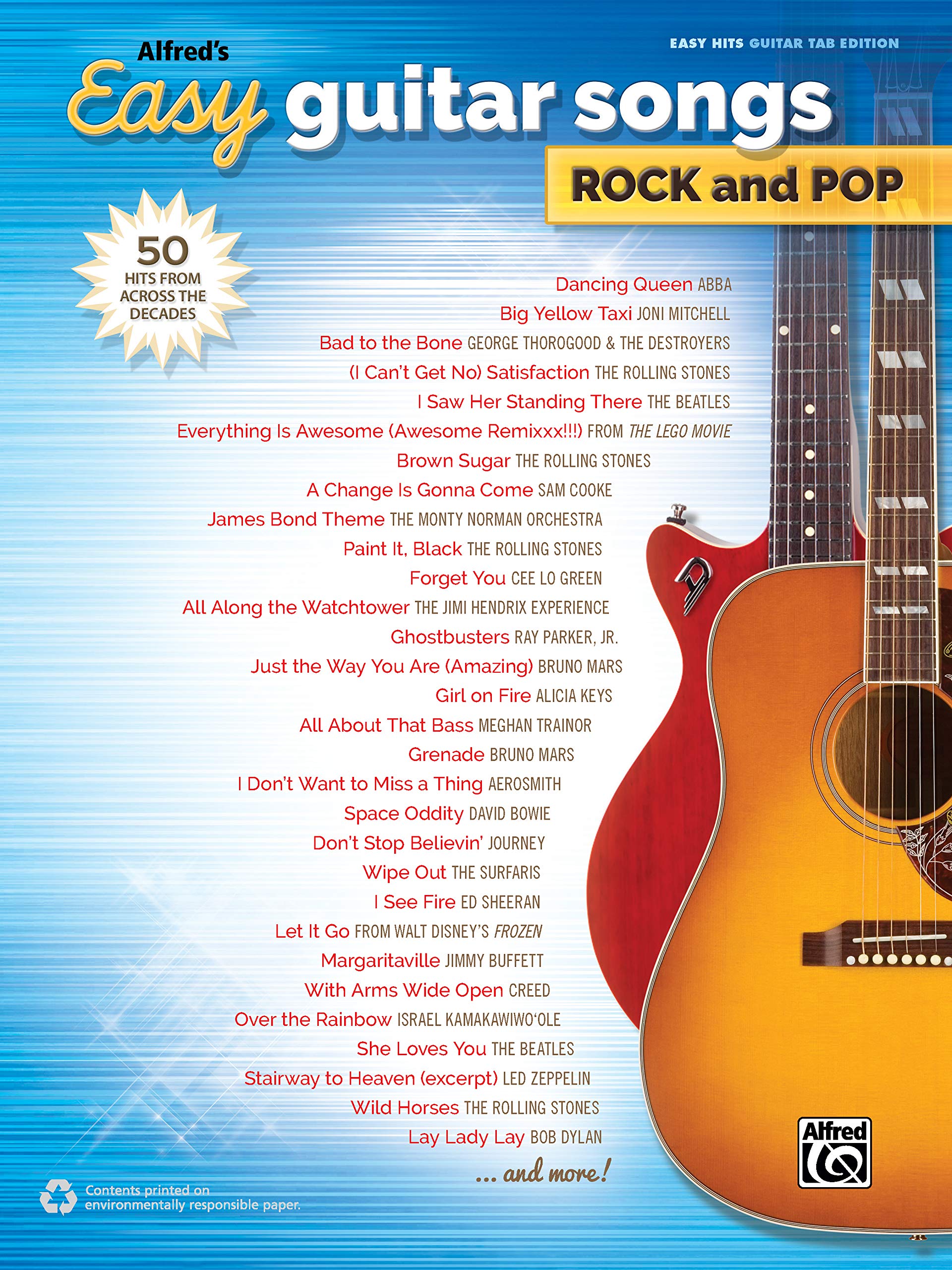 Alfred's Easy Guitar Songs  Rock & Pop: 50 Hits from Across the Decades,Used