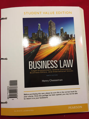 Business Law, Student Value Edition,Used
