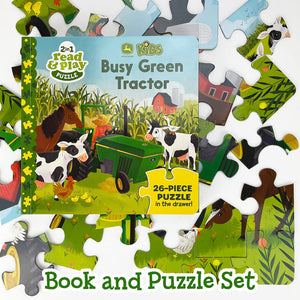 John Deere Busy Green Tractor 2in1 Read & Play Puzzle and Board Book for Toddlers and Preschoolers, Ages 25 (John Deere Kids:,Used