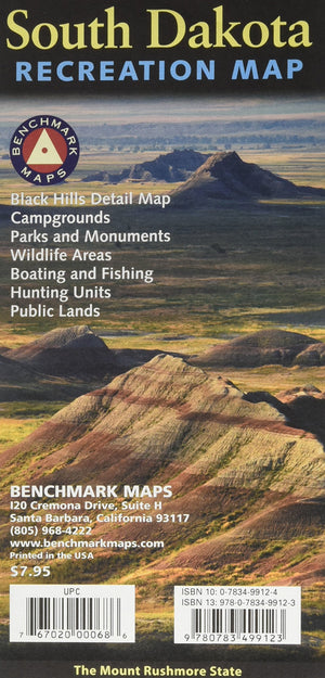 South Dakota Recreation Map (Benchmark Maps),Used