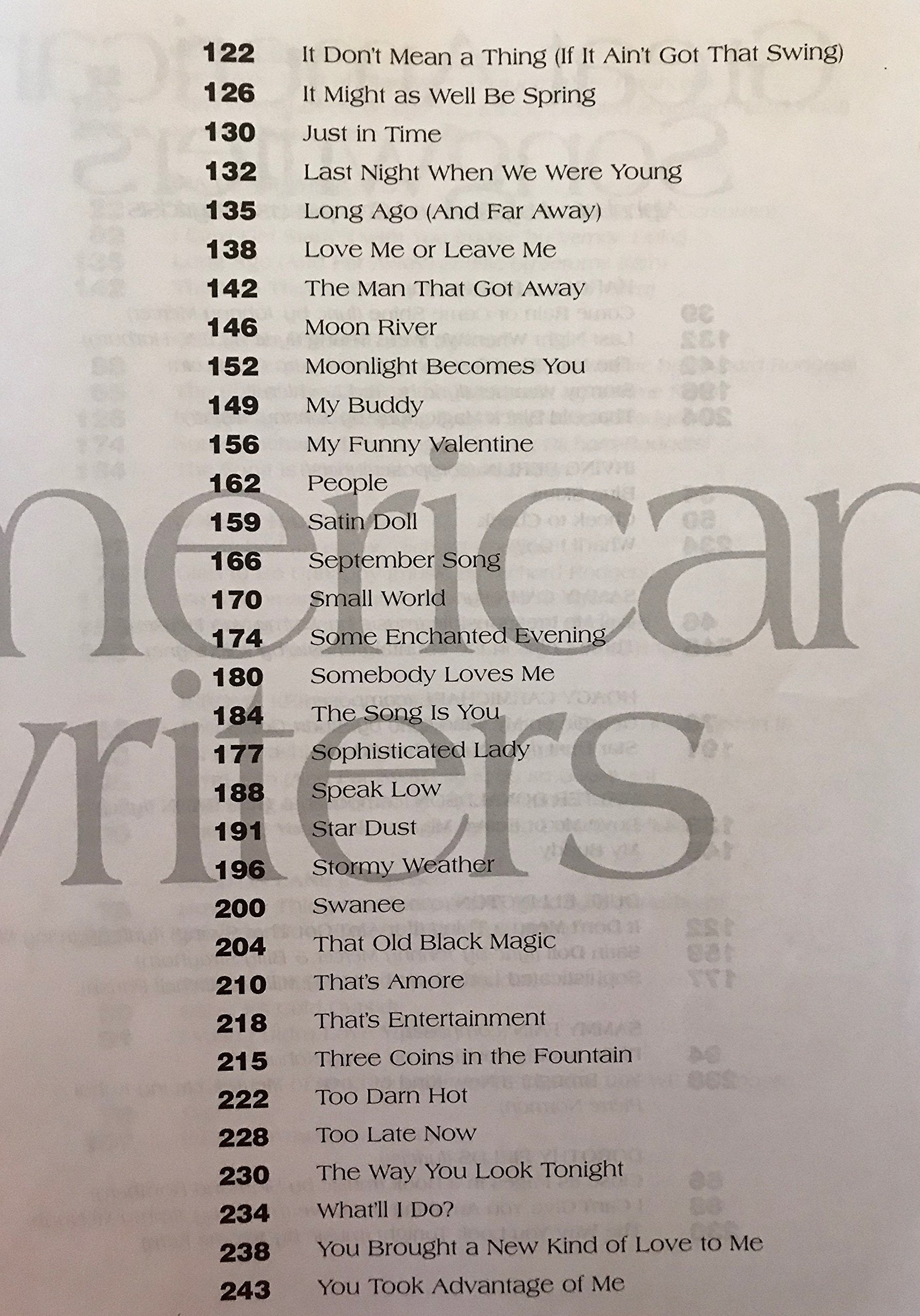 Great American Songwriters Piano, Vocal and Guitar Chords,Used