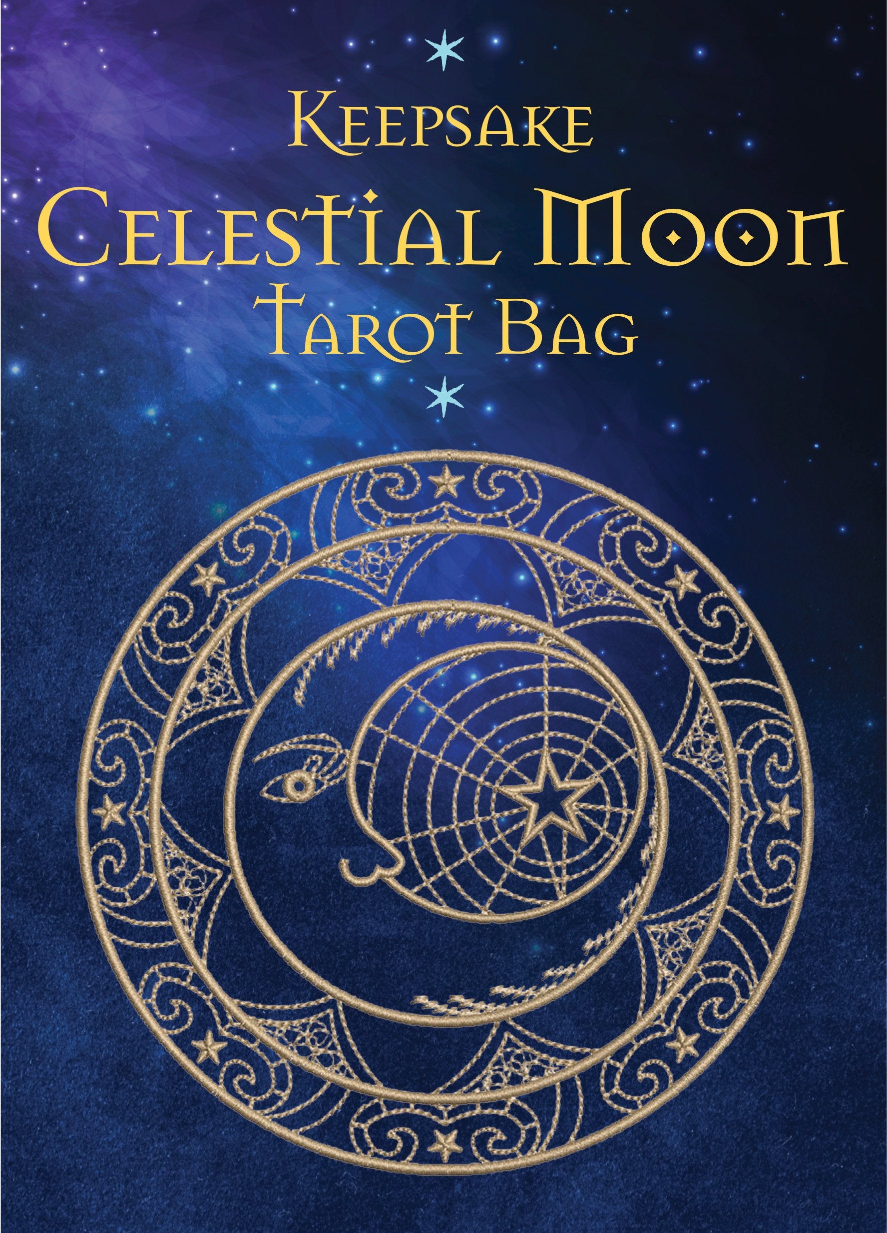Celestial Moon Tarot Bag: Luxury Velvet Drawstring Tarot Or Oracle Bag