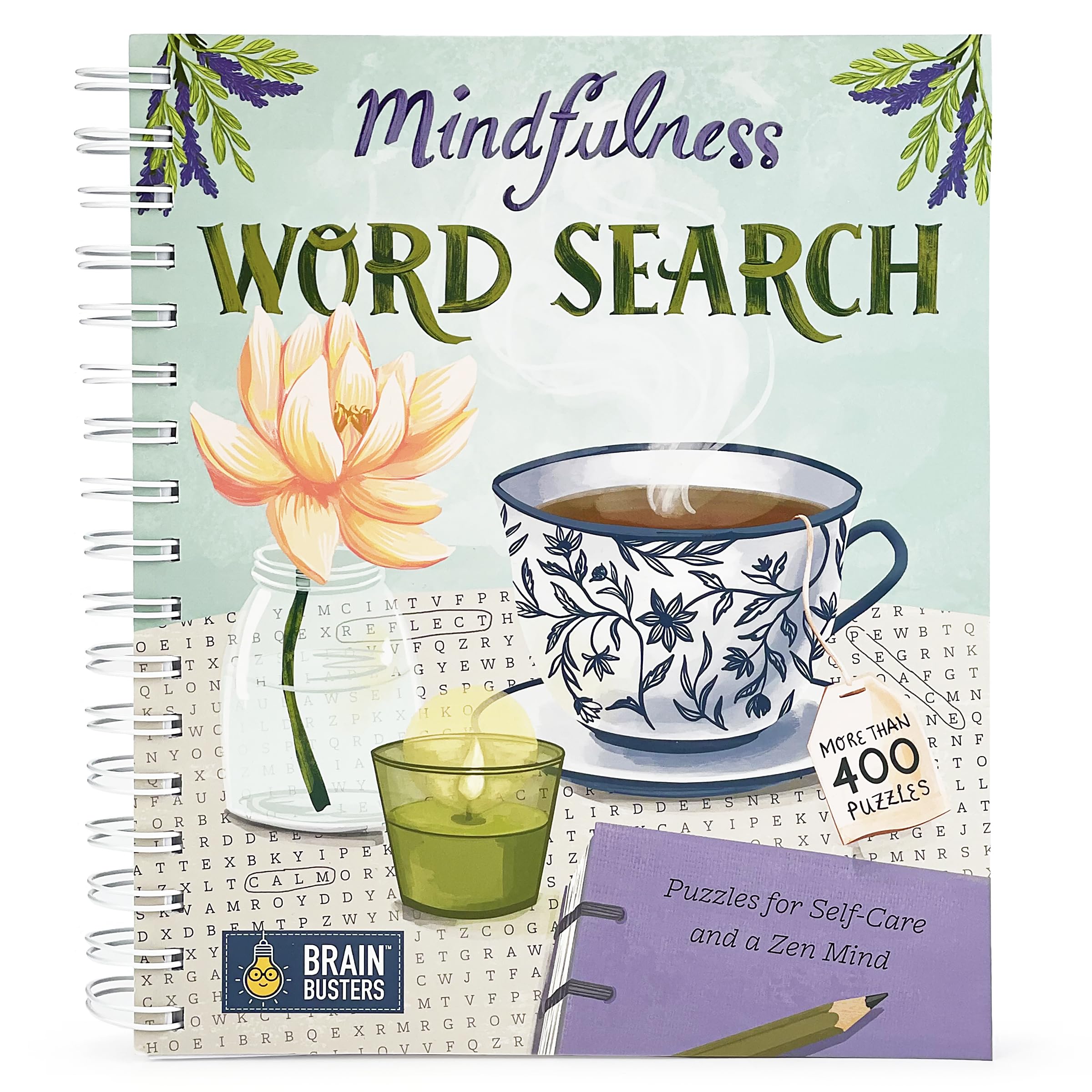 Mindfulness Word Search Book  Spiralbound Puzzle Multilevel Word Search Book For Adults Including More Than 400 Puzzles; Puzz,New