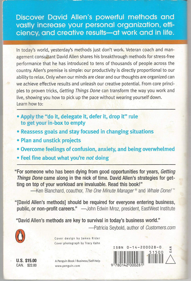 Getting Things Done: The Art Of Stressfree Productivity,Used