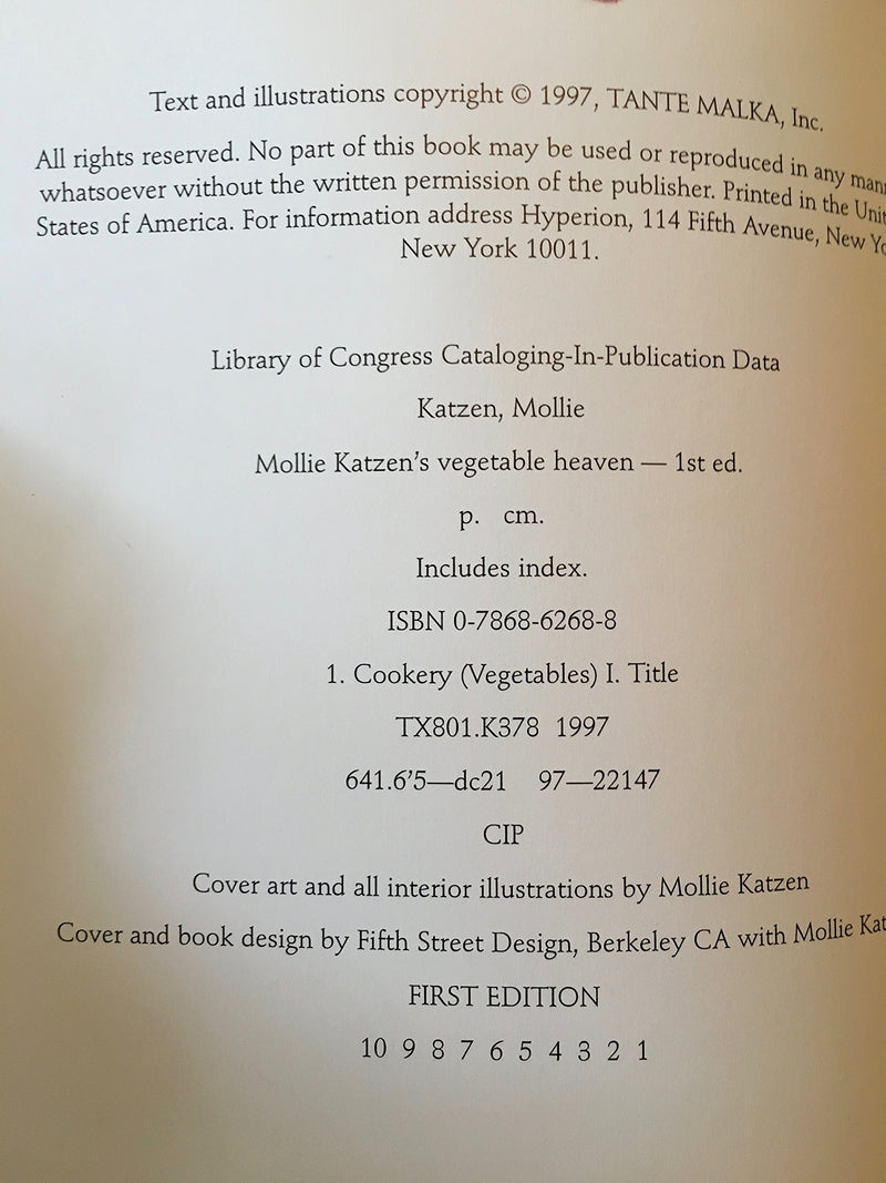 Mollie Katzen's Vegetable Heaven: Over 200 Recipes for Uncommon Soups, Tasty Bites, Side Dishes, and Too Many Desserts,Used
