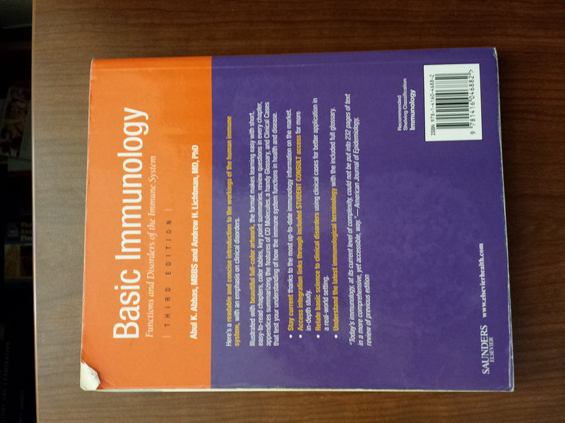 Basic Immunology: Functions and Disorders of the Immune System Third Edition, With STUDENT CONSULT Online Access,Used