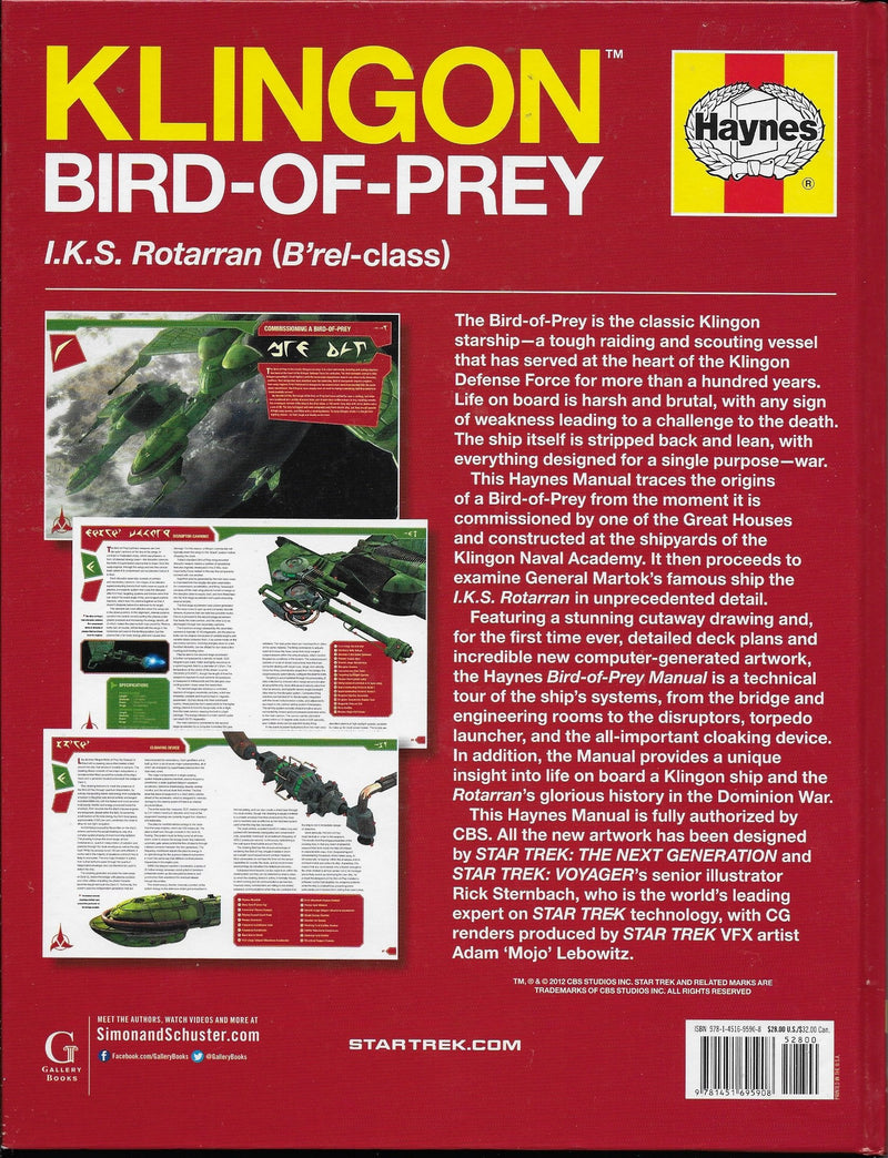 Klingon Birdofprey Haynes Manual (Star Trek),Used