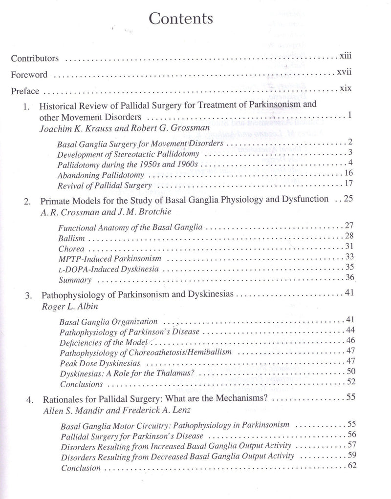 Pallidal Surgery for the Treatment of Parkinson's Disease and Movement Disorders,Used