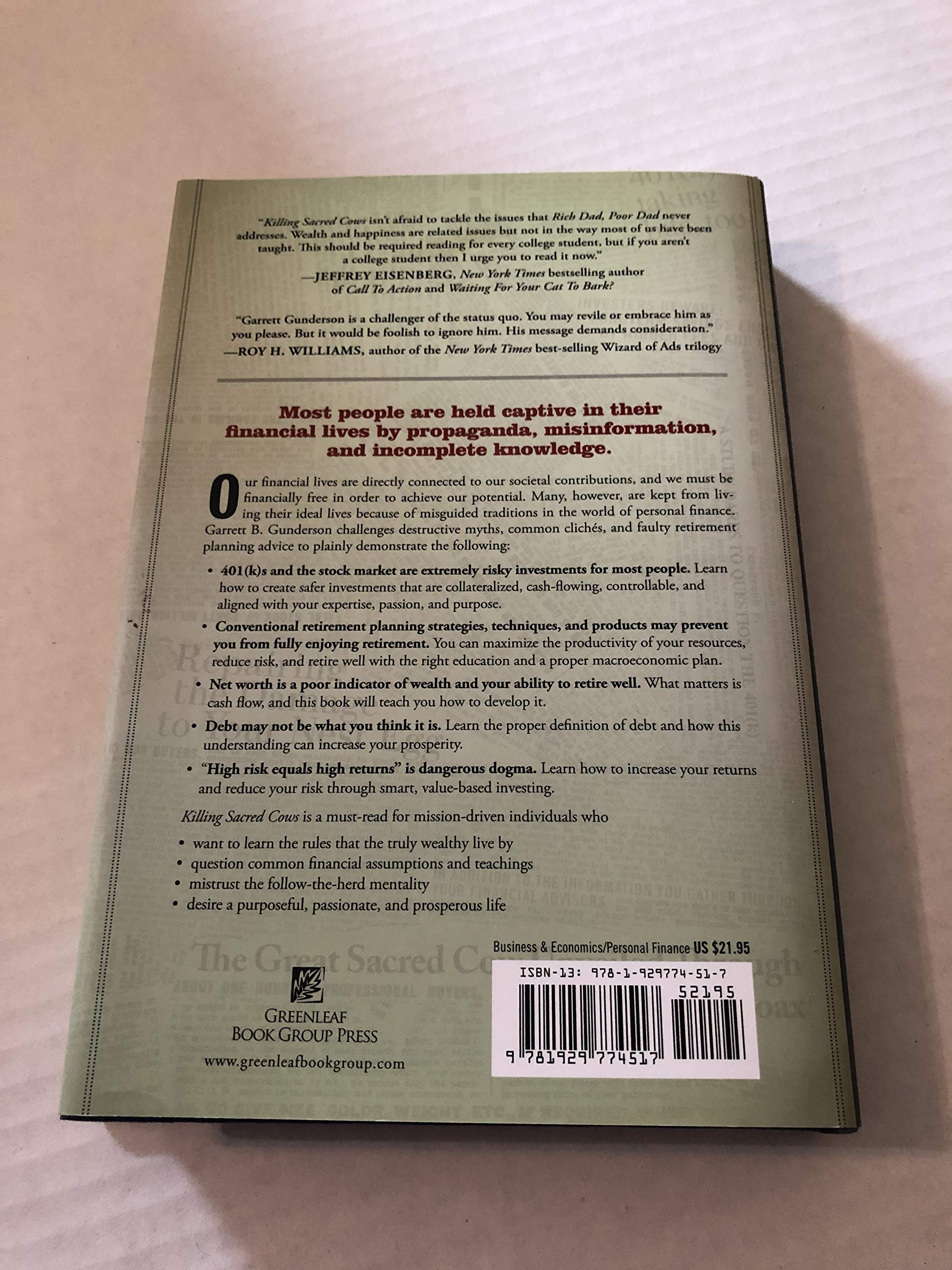 Killing Sacred Cows: Overcoming the Financial Myths That Are Destroying Your Prosperity,New
