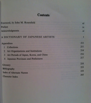 Dictionary Of Japanese Artists: Painting, Sculpture, Ceramics, Prints, Lacquer