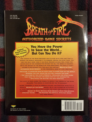 Breath of Fire Authorized Game Secrets (Prima's Secrets of the Games),Used