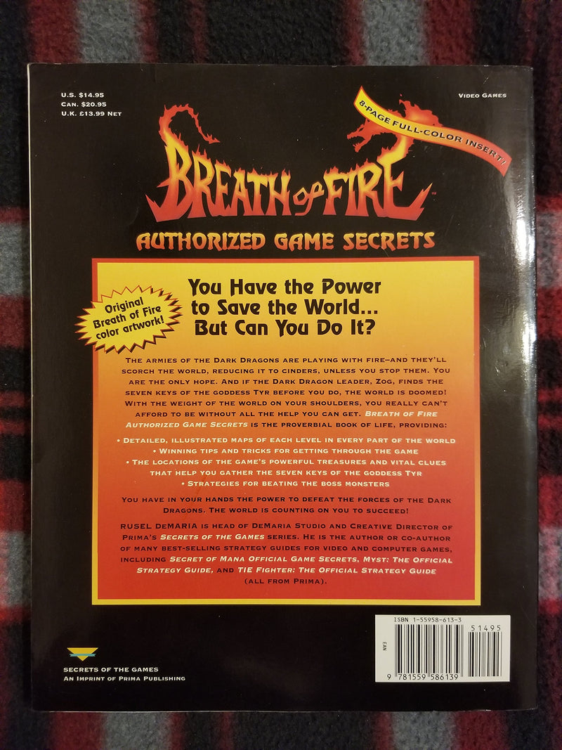 Breath of Fire Authorized Game Secrets (Prima's Secrets of the Games),Used