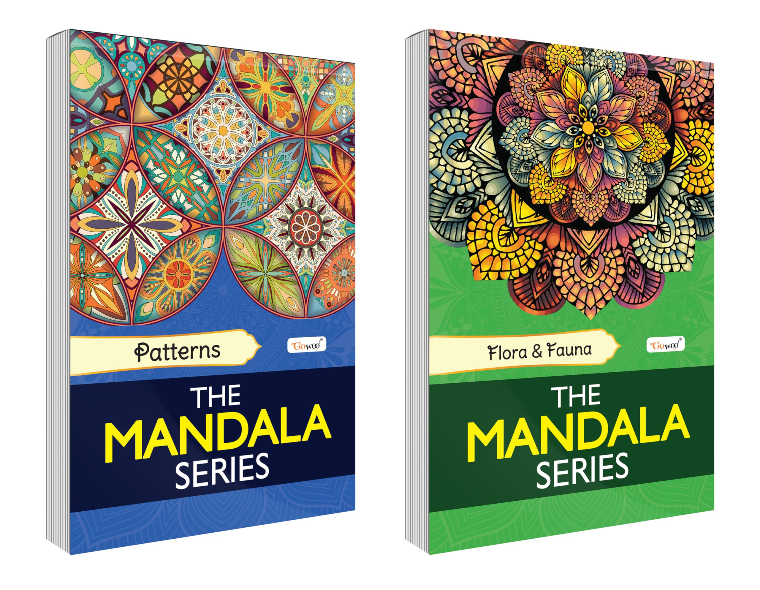 Flora & Fauna And Patterns - The Mandala Series :- Colouring Book For Adults, Anti-Stress Colouring Pages, Mindfulness Colouring Book | Pack Of 2 Colouring Books