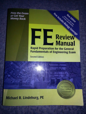 FE Review Manual: Rapid Preparation for the General Fundamentals of Engineering Exam (F E Review Manual), 2nd ed.,Used