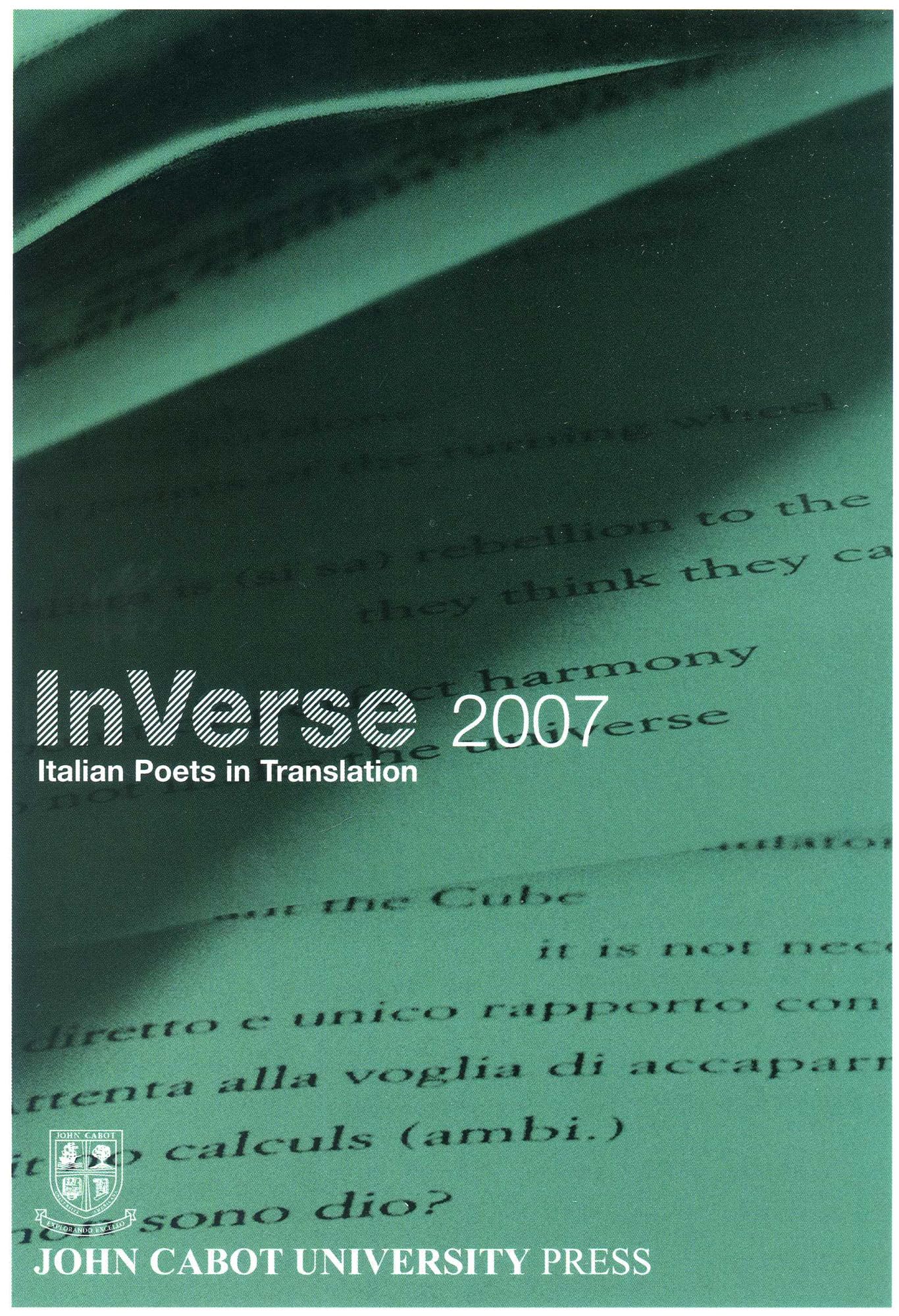 InVerse 2007: Italian Poets in Translation,Used