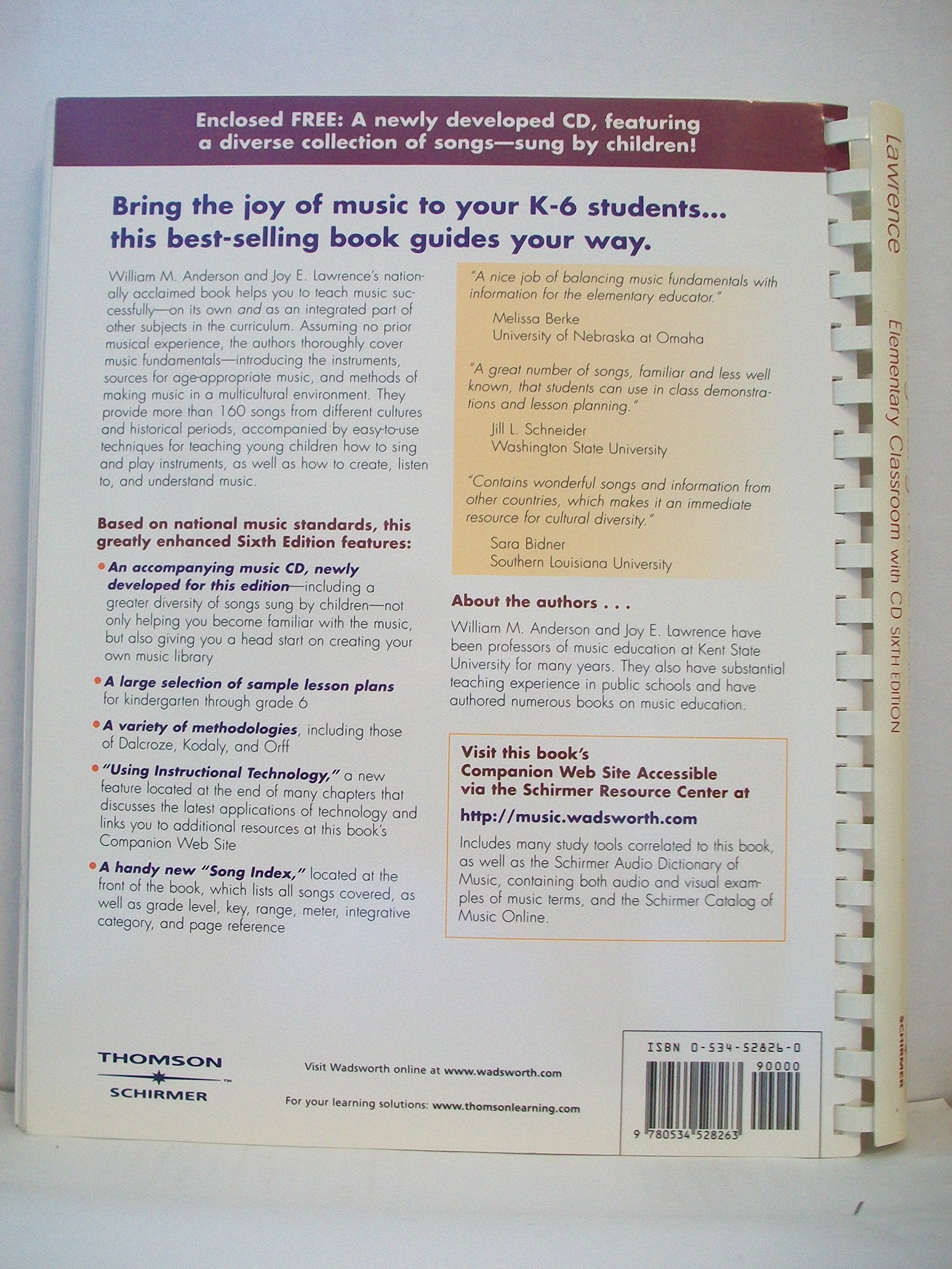 Integrating Music into the Elementary Classroom (with CD),Used