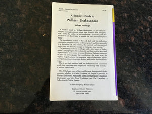 William Shakespeare: A Reader's Guide,Used