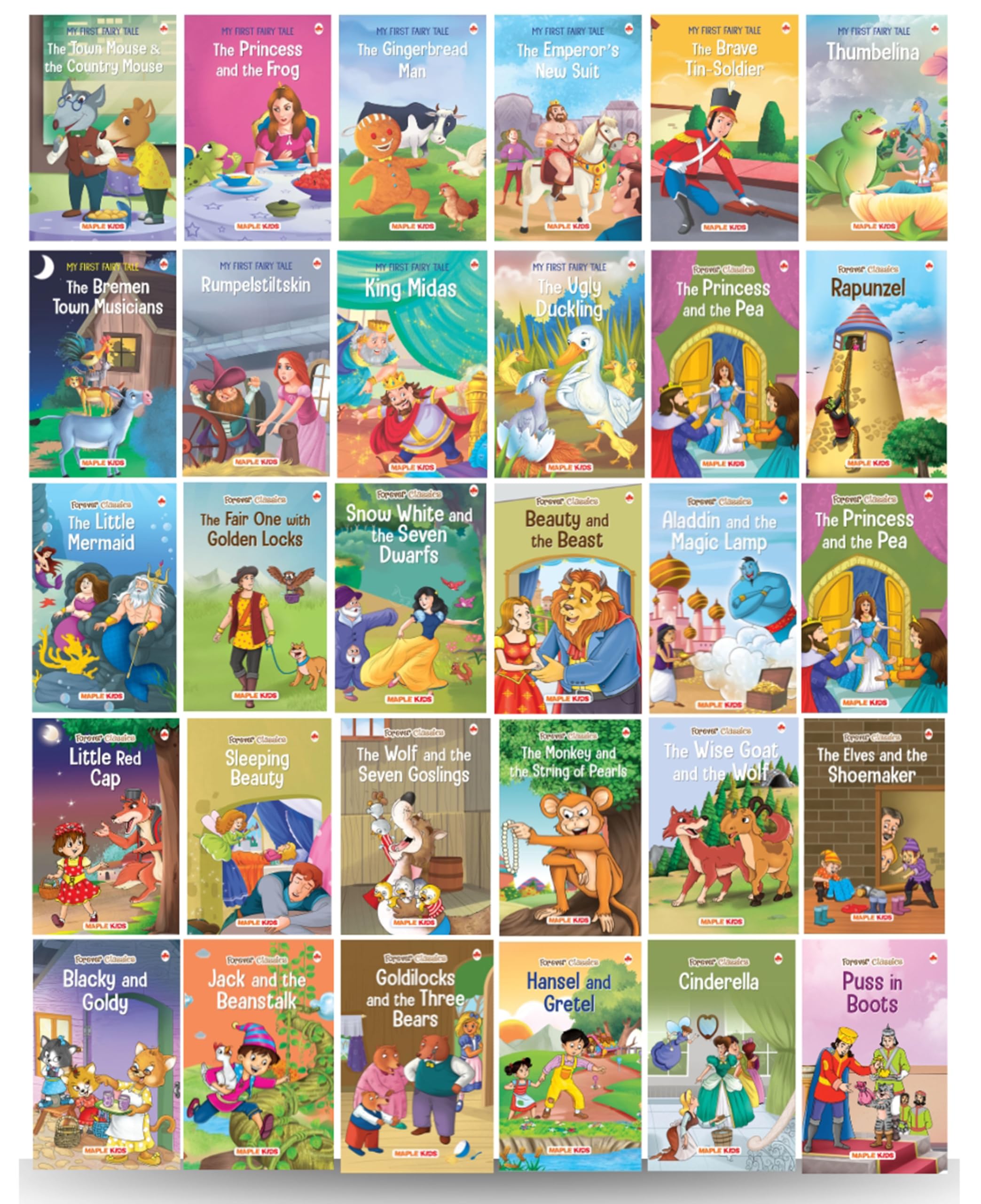 Story Books For Kids (Set Of 30 Books) (Illustrated) - Fairy Tales - English Short Stories For 3+ - Sleeping Beauty, The Little Mermaid, Hansel And Gretel, The Princess And The Frog, Thumbelina, Ugly Duckling Etc.