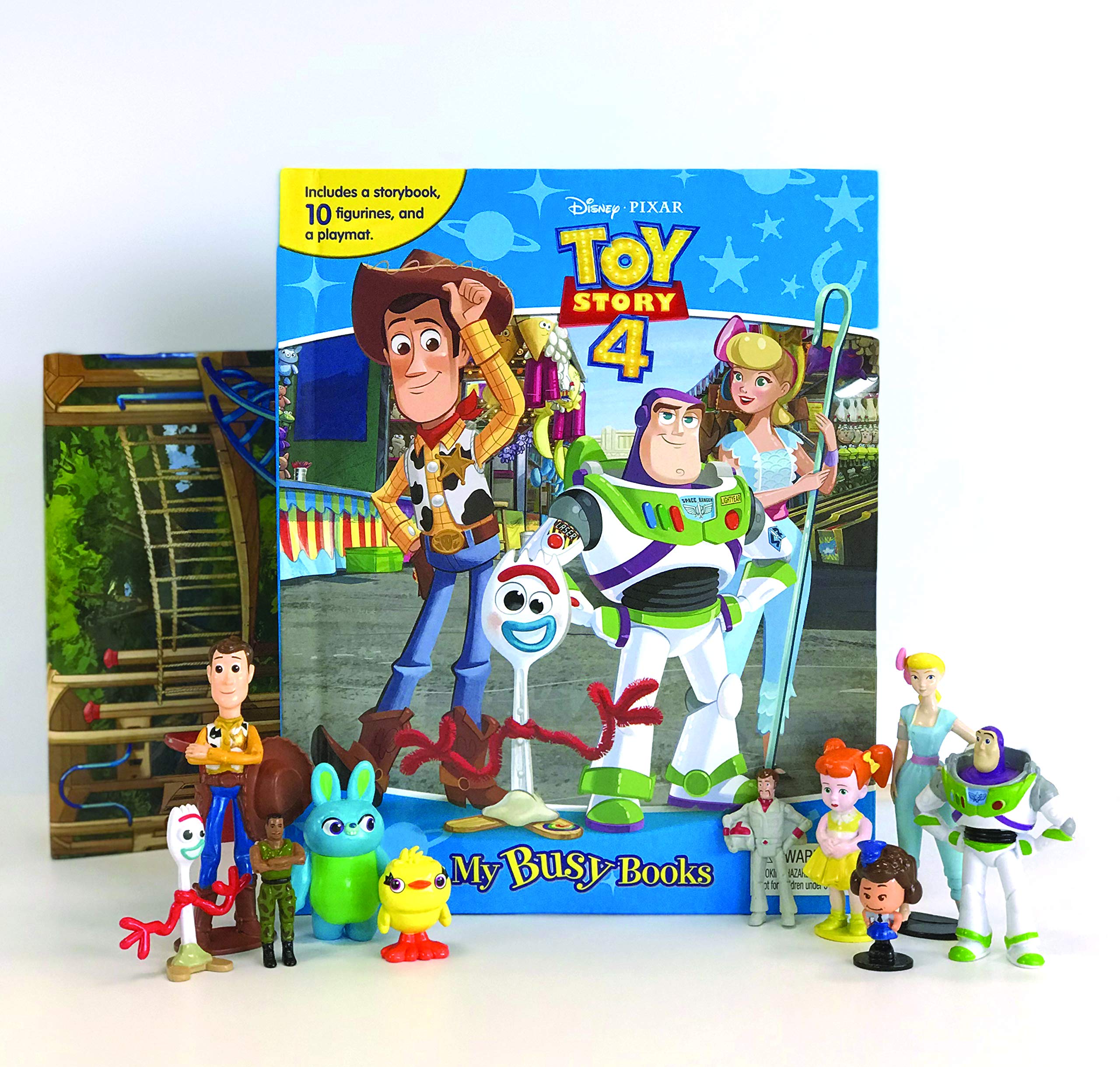 Disney / Pixar Toy Story 4 My Busy Books  Storybook, 10 Figurines, Playmat