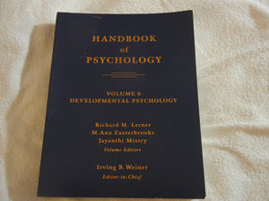 Handbook of Psychology, Developmental Psychology (Volume 6),Used