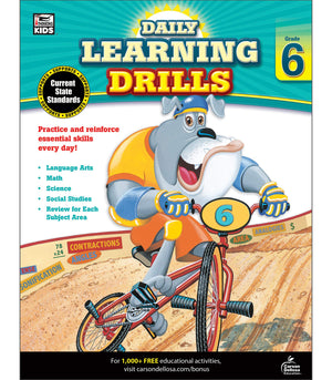 Daily Learning Drills, Grade 6,Used
