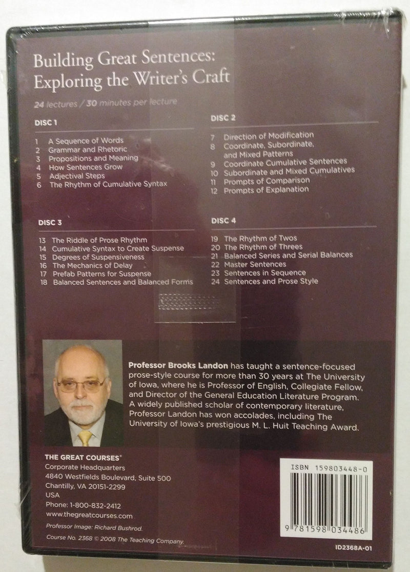 Building Great Sentences: Exploring the Writer's Craft (The Great Courses),Used
