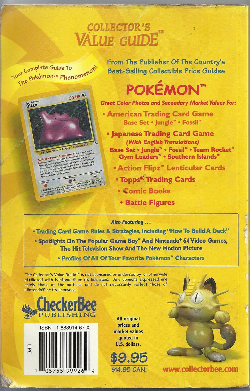 Pokemon Collector's Value Guide: Secondary Market Price Guide and Collector Handbook,New