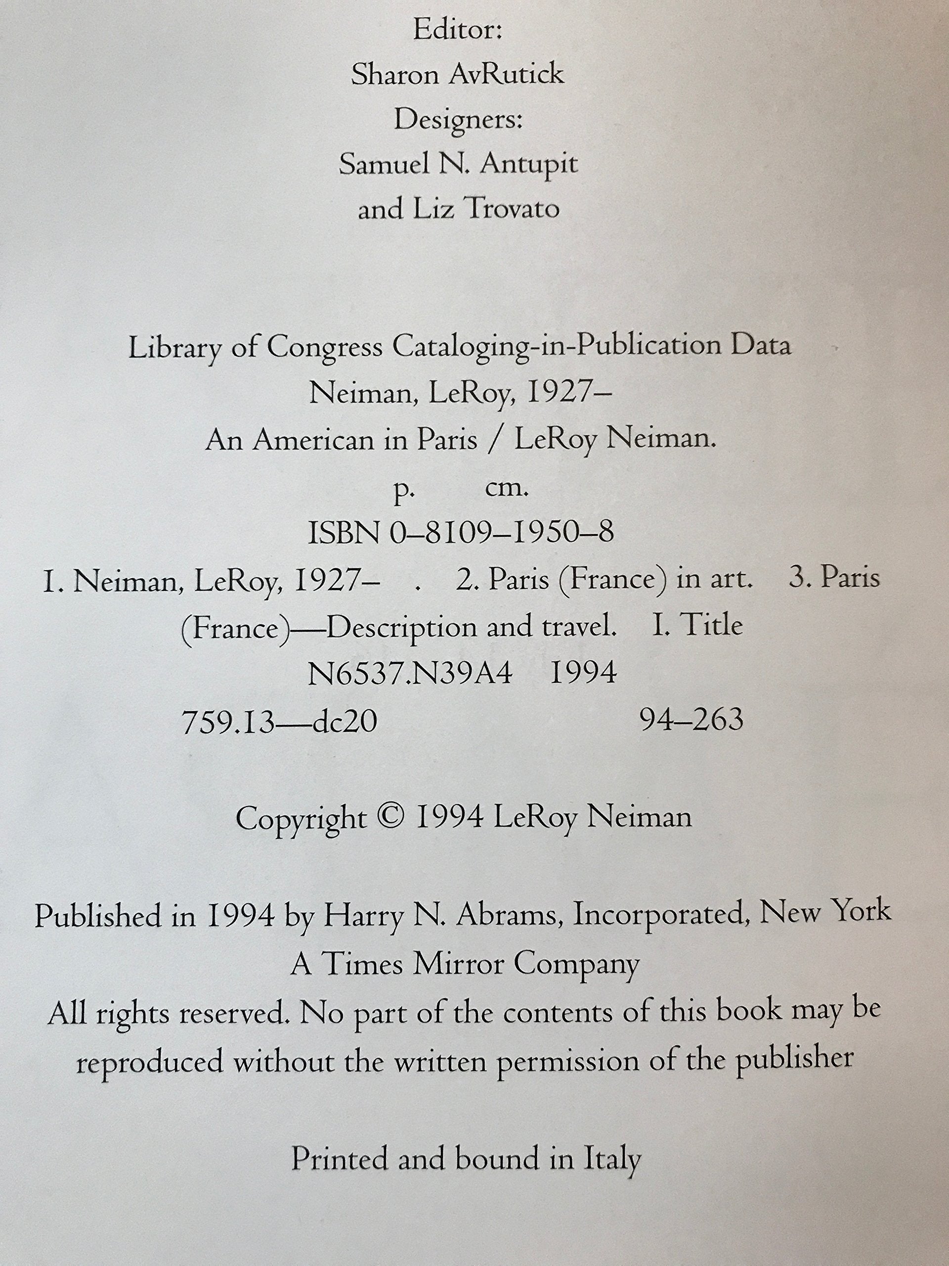LeRoy Neiman: An American in Paris (Un Amricain  Paris),New